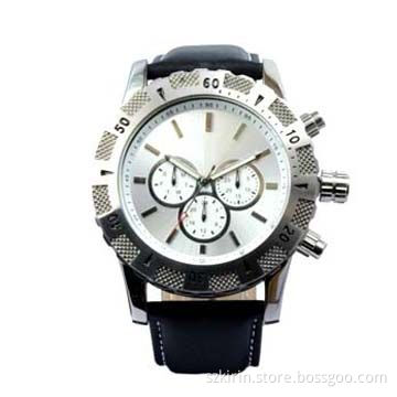 Stainless steel case watch, genuine leather strap, Japan chronograph six hands movement